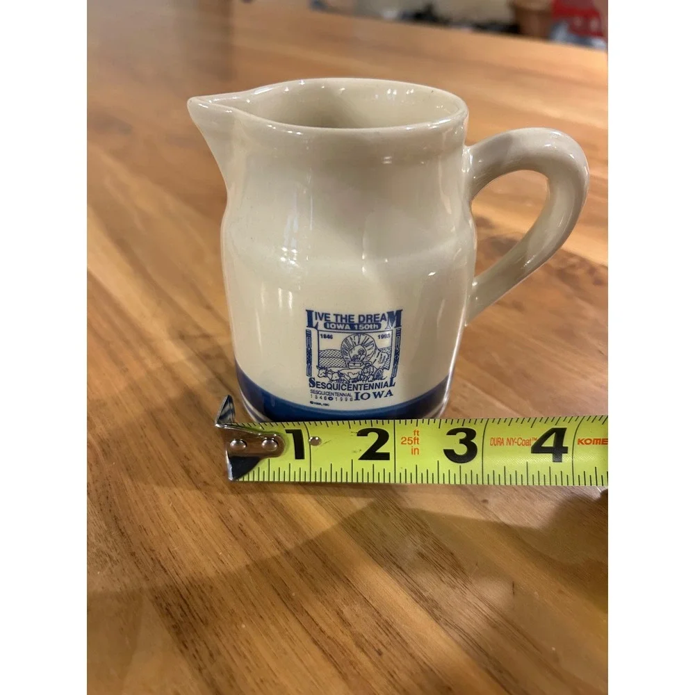 Vintage Hall China Iowa 150th Sesquicentennial Creamer Pitcher 1846-1996 Blue
